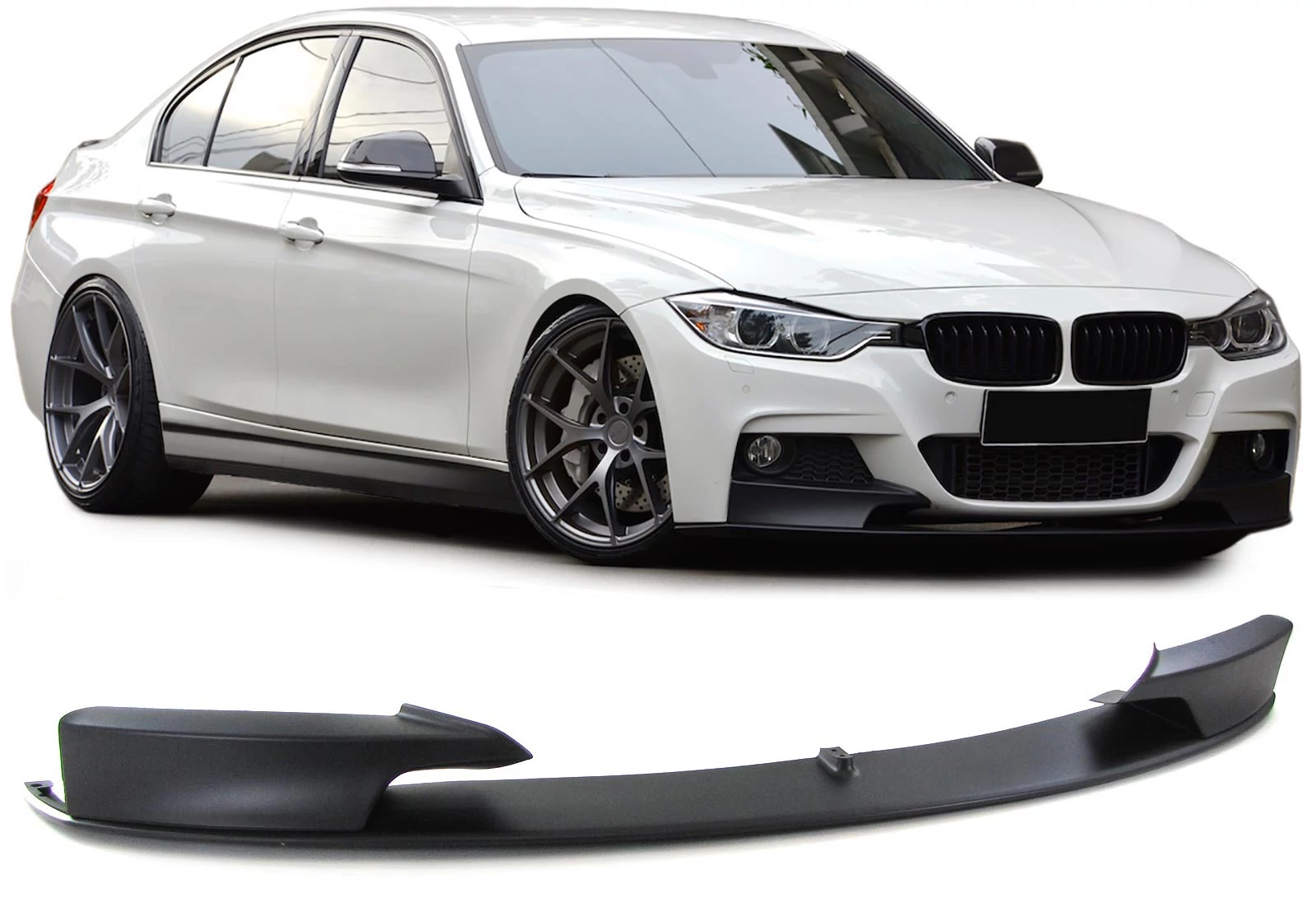 BMW F30 M-packet Performance stílusú utángyártott műanyag matt fekete koptató lippe