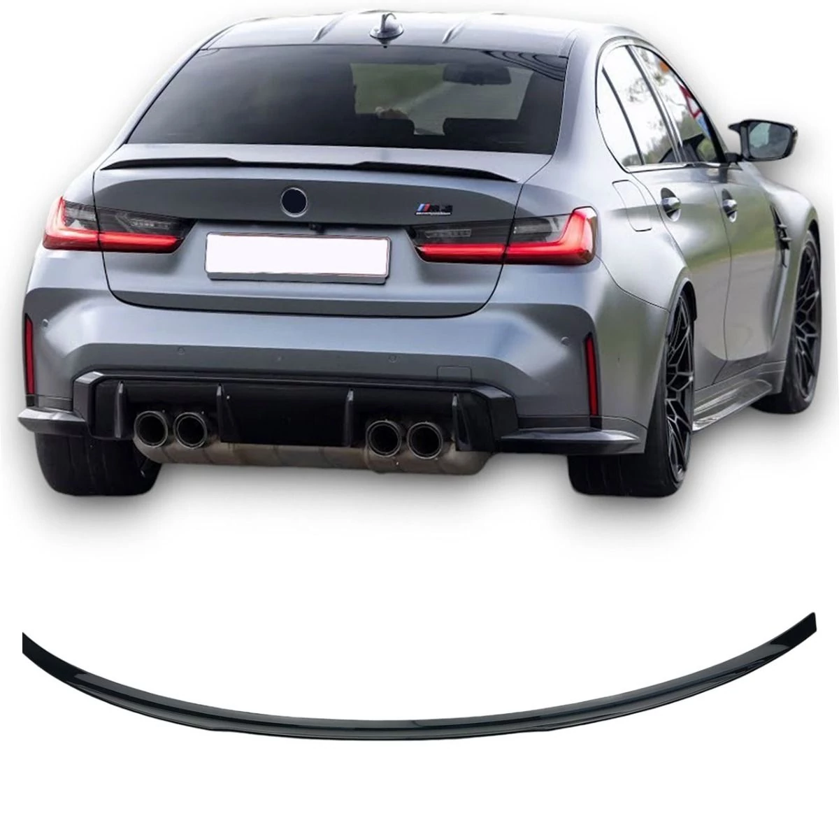 BMW G20 limousine CS stílusú lakkozott fekete csomagtartó spoiler