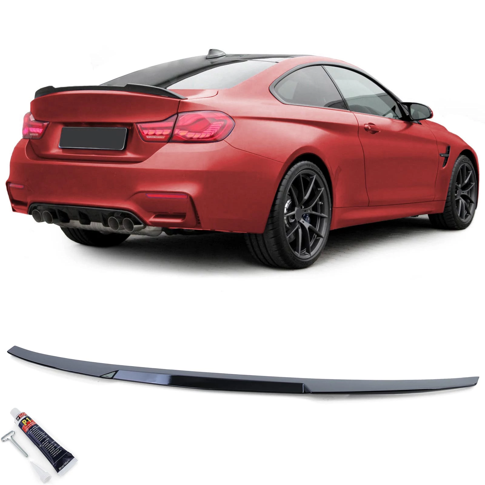 BMW F32 coupe M4 CS stílusú lakkozott fekete csomagtartó spoiler