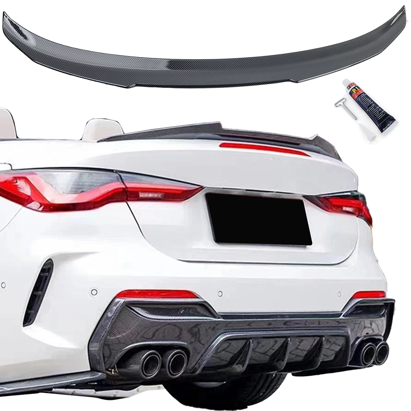 BMW G22 Coupe G23 Cabrio CS stílusú carbon look csomagtartó spoiler
