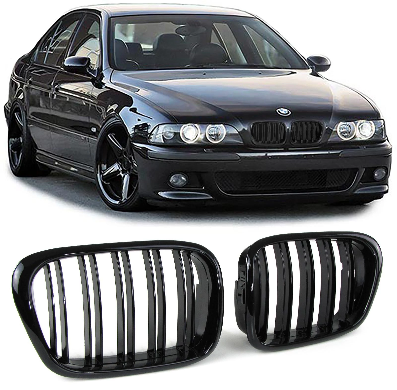 BMW E39 1995-2003 lakkozott fekete M4 stílusú vese