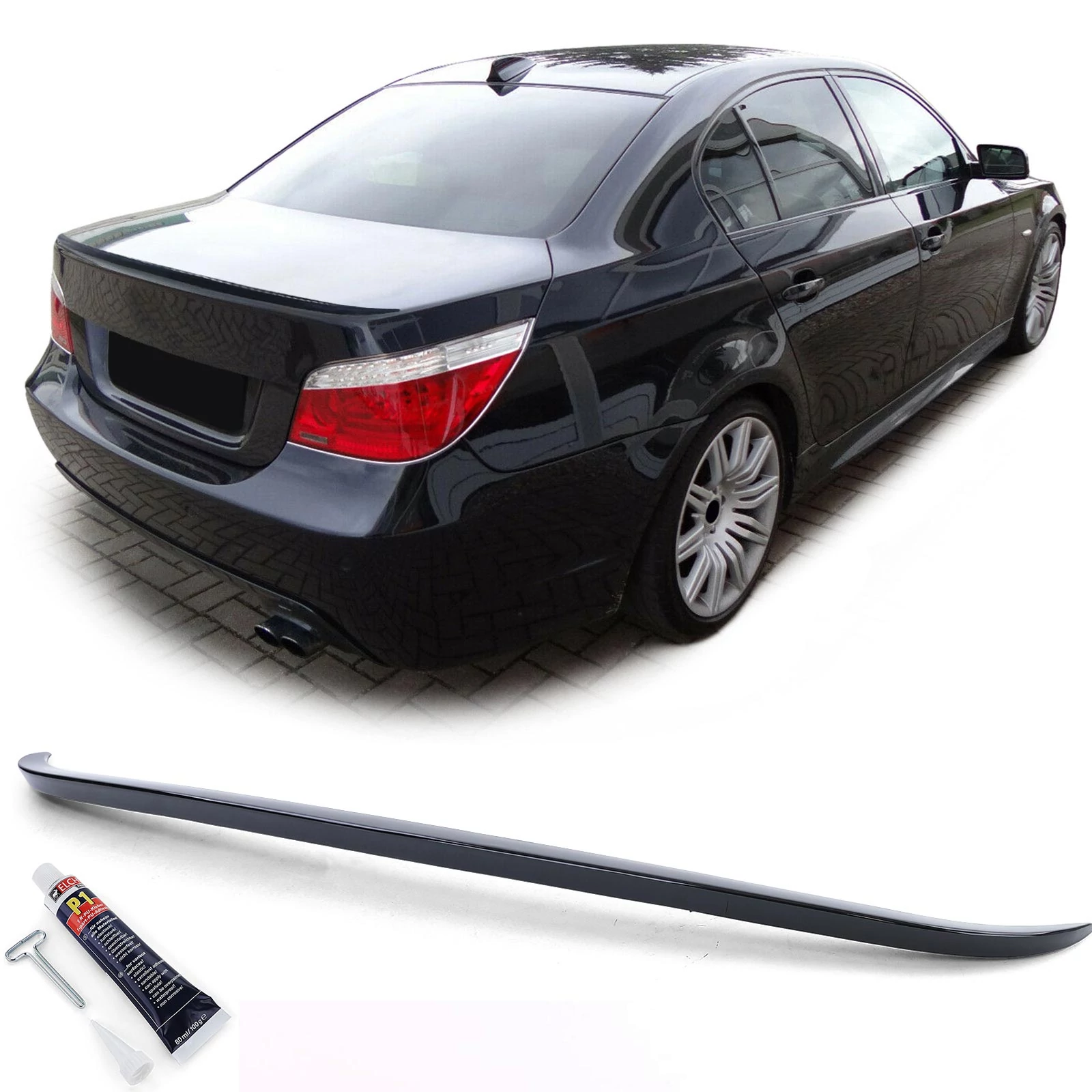 BMW E60 Performance lakkozott fekete ABS műanyag csomagtartó spoiler