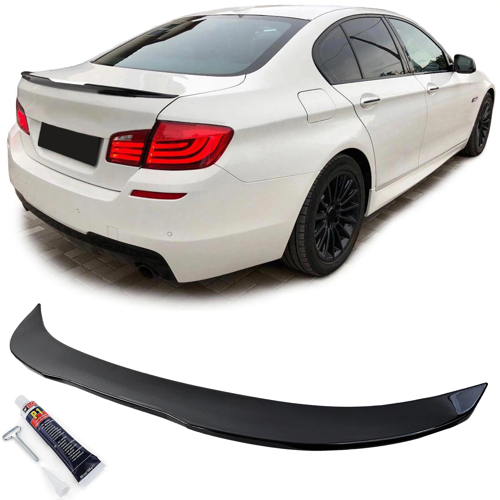 BMW F10 limousine Ducktail stílusú lakkozott fekete csomagtartó spoiler