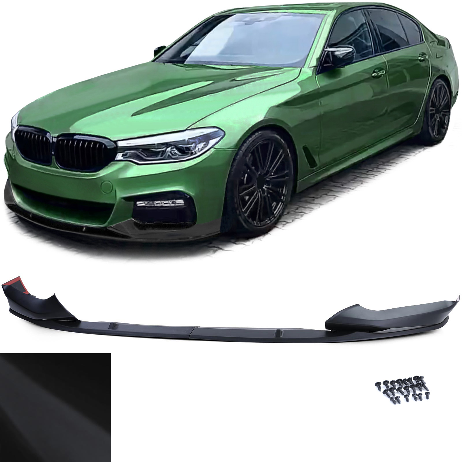 BMW G30 G31 2017-2020 M-packet Performance stílusú matt fekete koptató lippe (2részes)