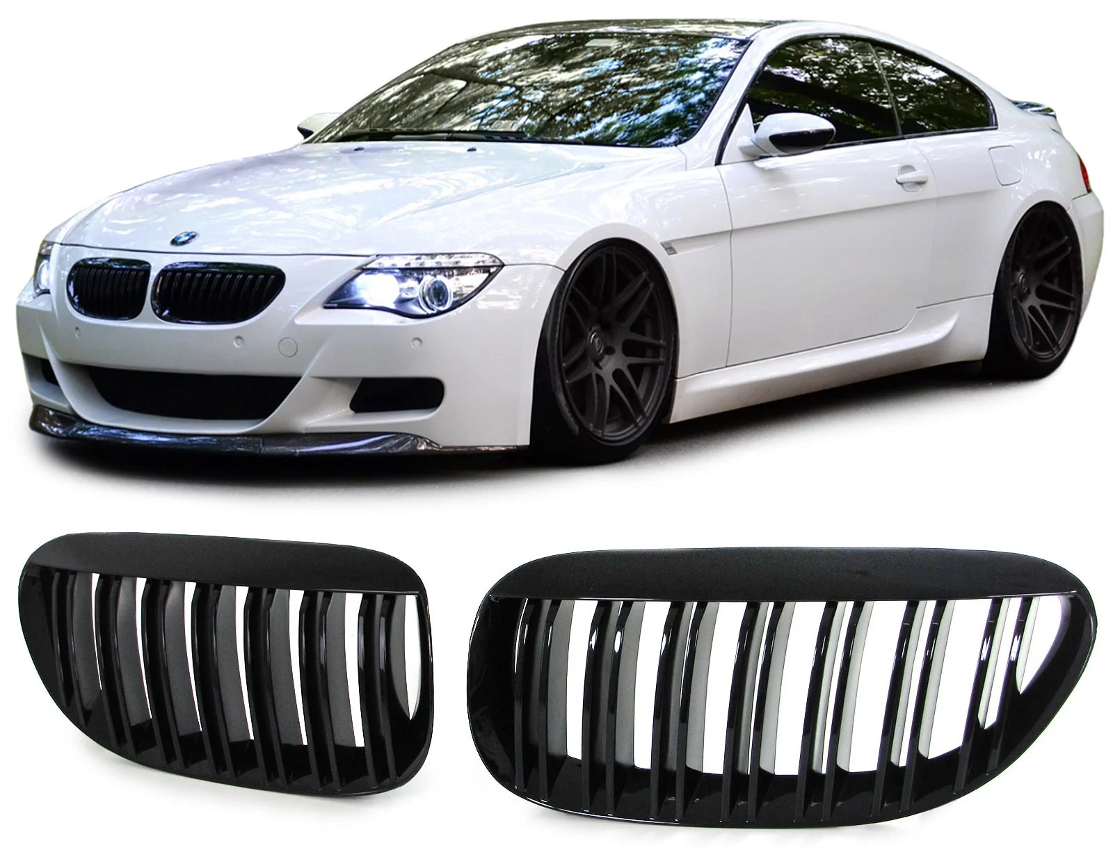 BMW E63 E64 coupe cabrio lakkozott fekete M4 stílusú vese