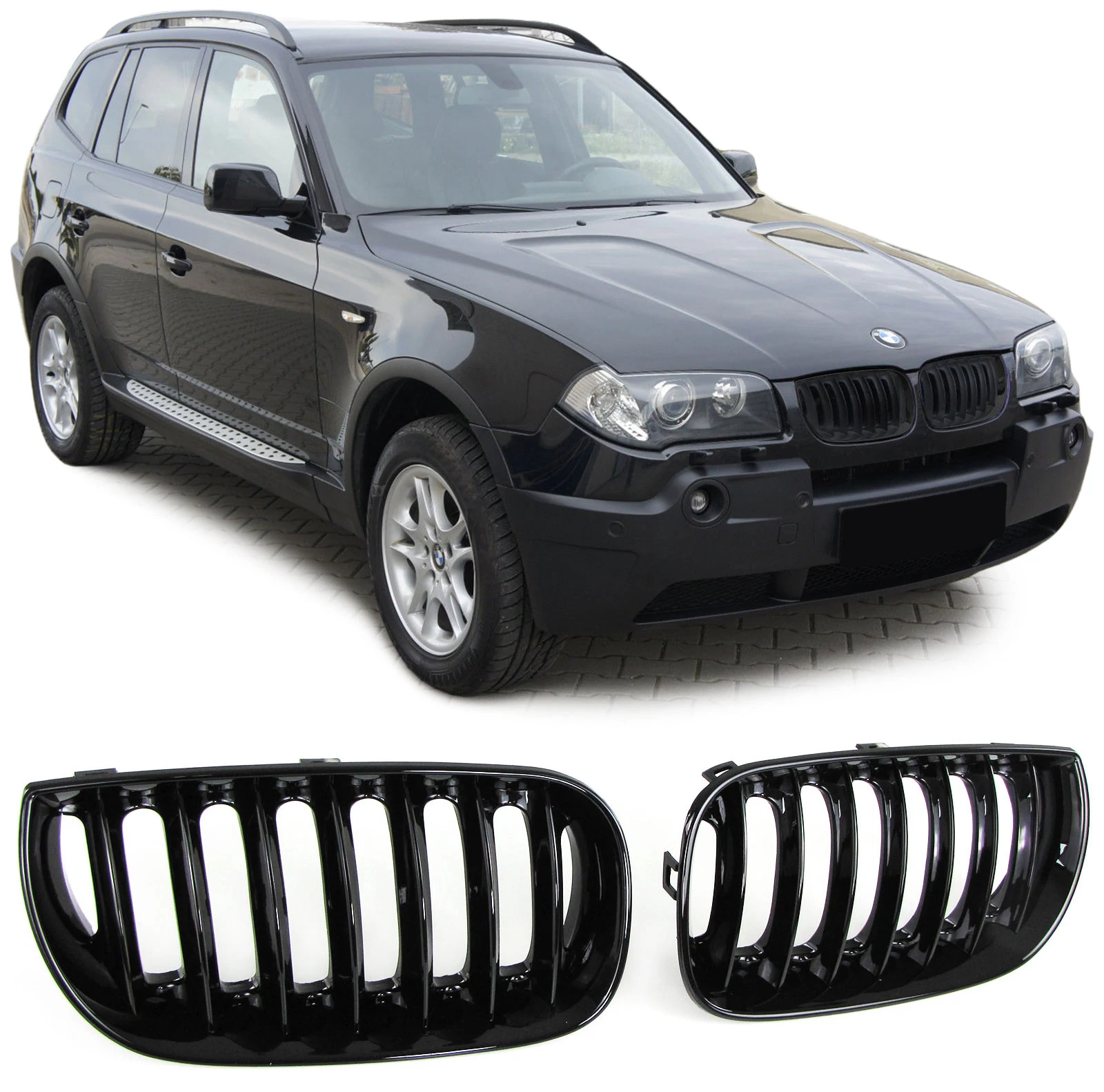 BMW E83 X3 2003-2006 facelift előtti lakkozott fekete vese