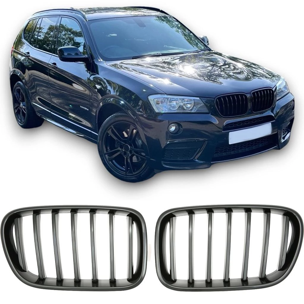 BMW F25 X3 2010-2014 lakkozott fekete Performance stílusú vese