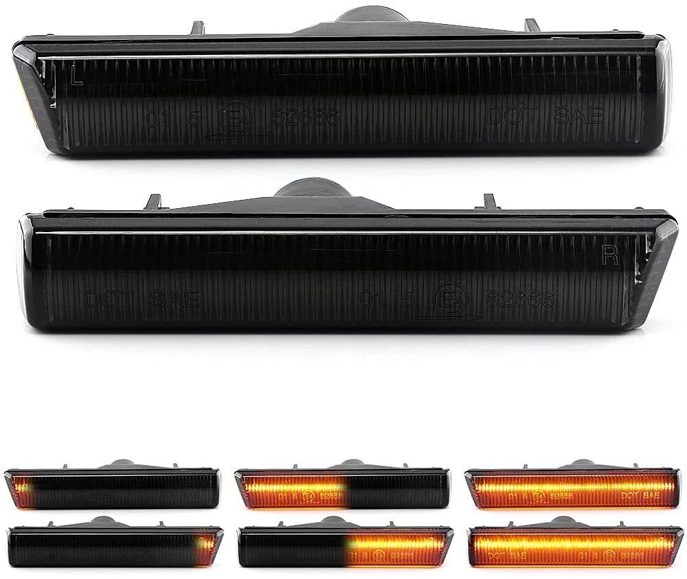 BMW E38 E46 M3 füst fekete burás futófényes SMD LED oldalindex szett