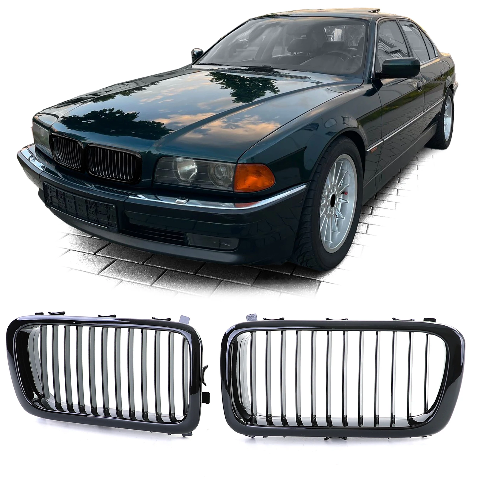 BMW E38 limousine 1994-2001 facelift előtti stílusú lakkozott fekete vese