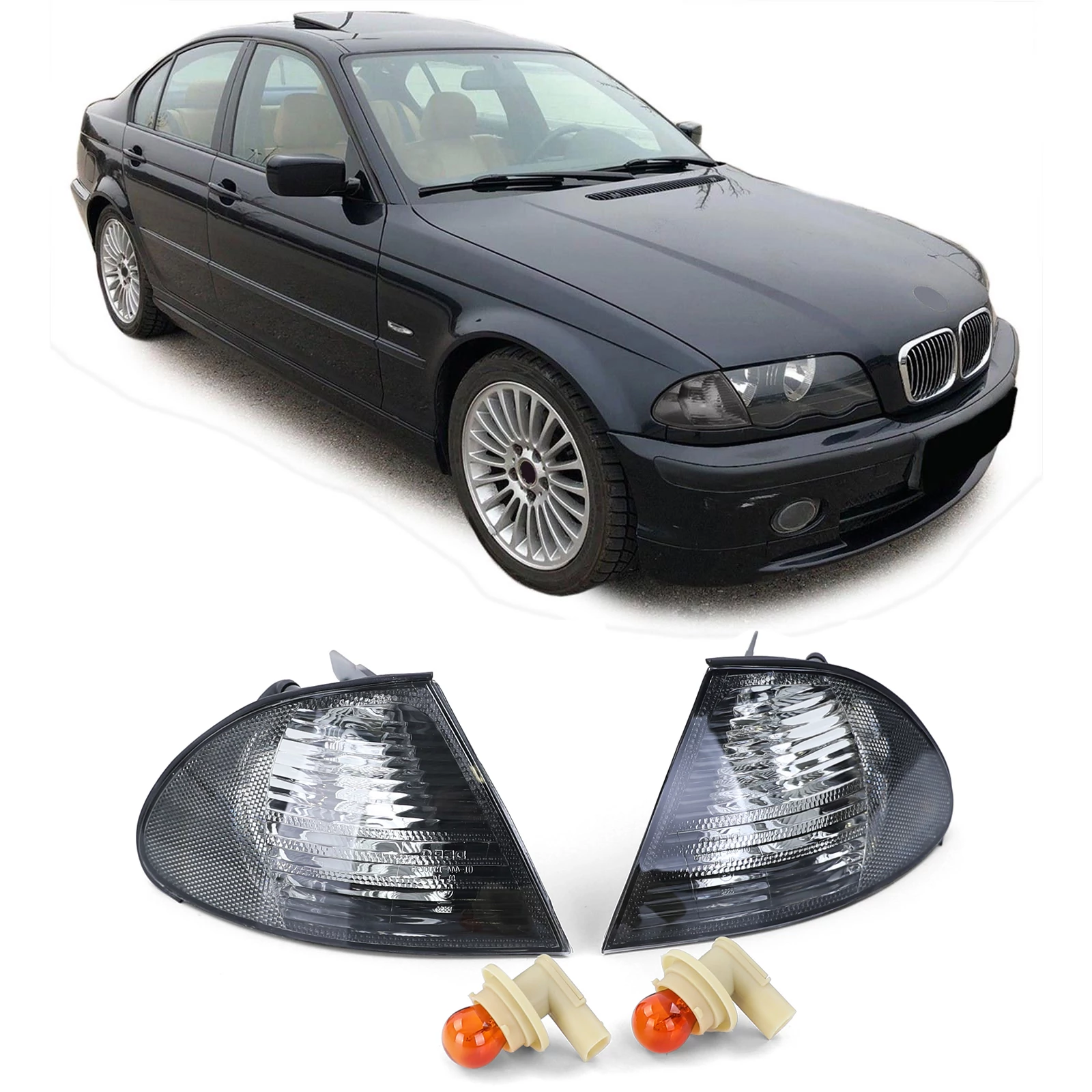 BMW E46 1998-2001 limousine touring kristály füst burás első index pár