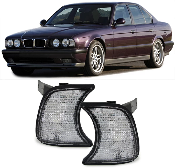 BMW E34 limousine touring fehér búrás első index pár