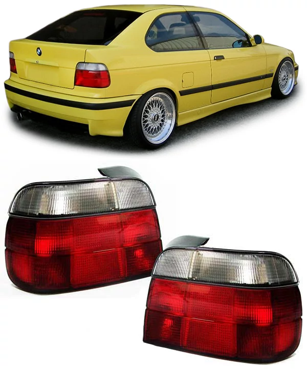 BMW E36 compact piros fehér burás hátsó lámpa pár