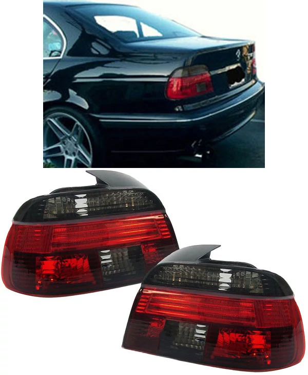 BMW E39 1995-2000 limousine piros fekete füst kristály burás hátsó lámpa pár