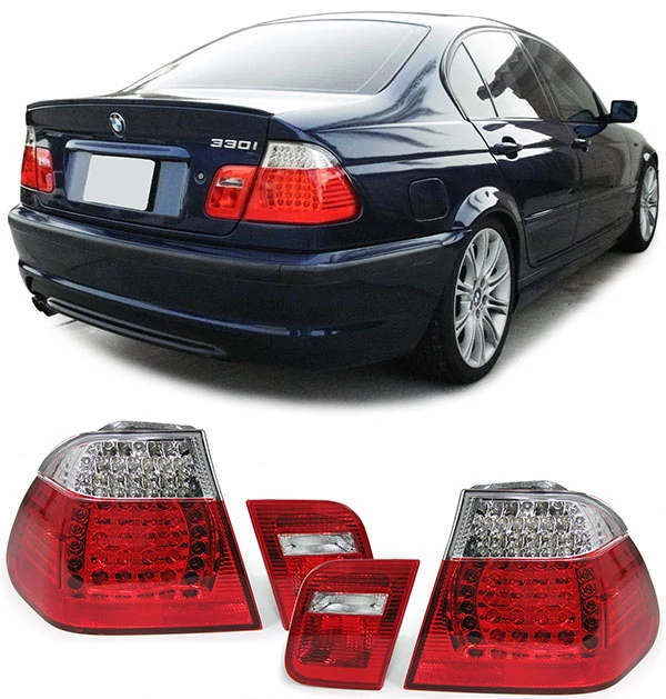 BMW E46 2001-2005 limousine piros fehér LED-es hátsó lámpa pár