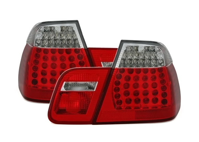 BMW E46 1998-2001 limousine piros fehér LED-es hátsó lámpa pár