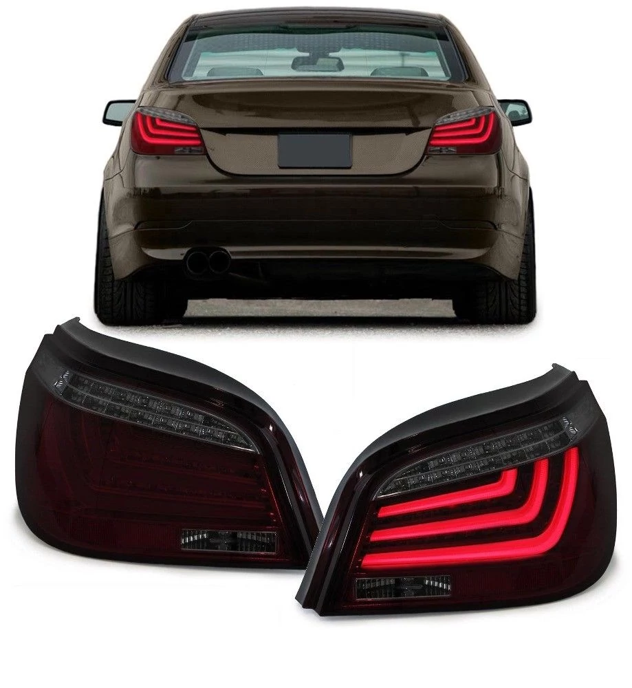 BMW E60 limousine piros fekete füst Lightbar LED-es hátsó lámpa pár