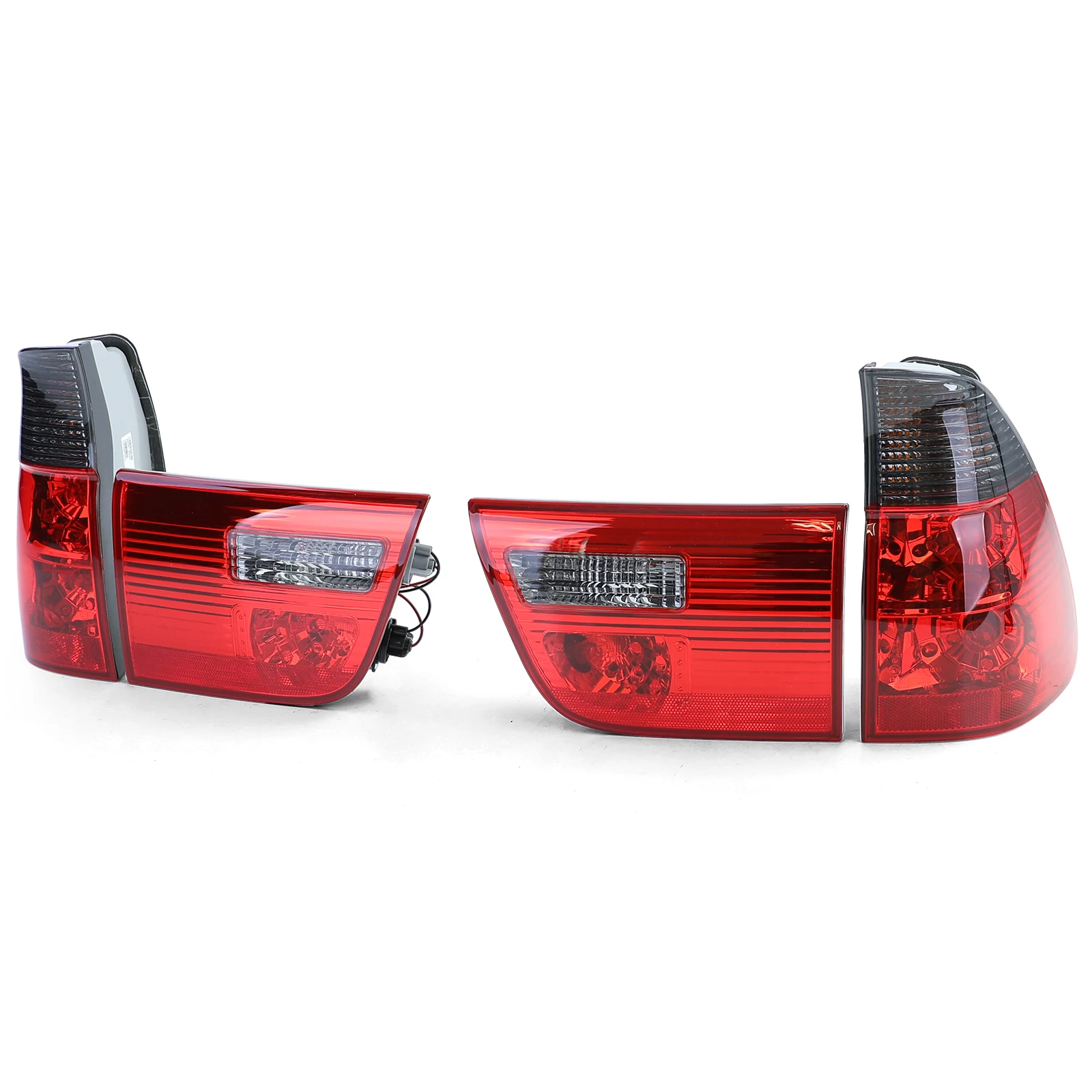 BMW E53 X5 1999-2003 piros fekete kristály burás hátsó lámpa pár