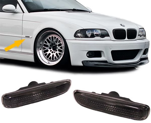 BMW E46 facelift előtti fekete burás oldalindex pár