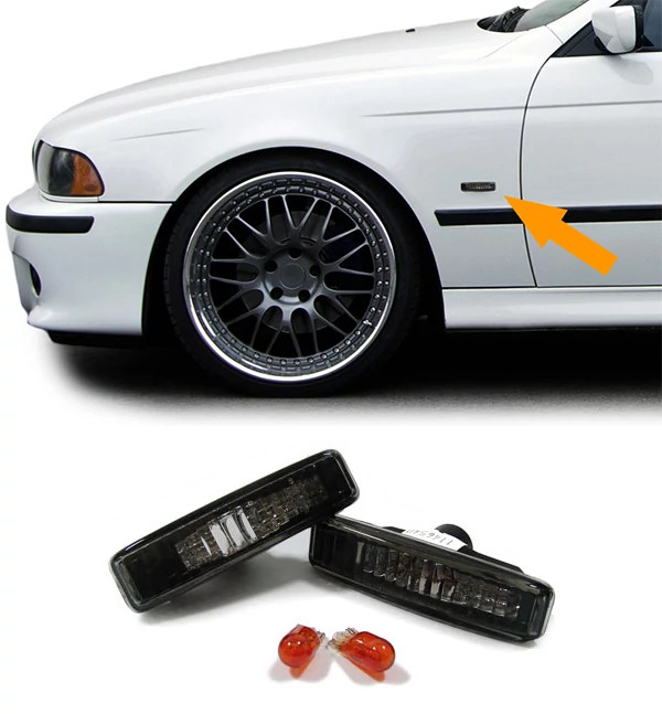 BMW E39 fekete kristály burás oldalindex pár