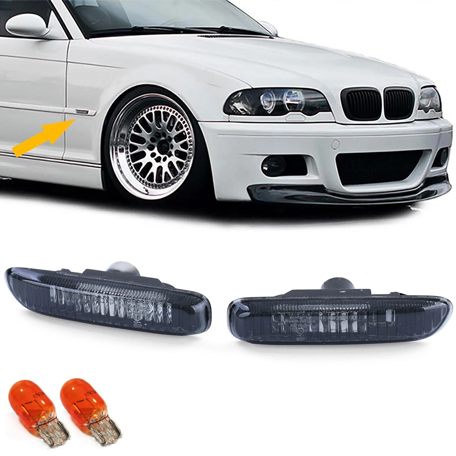 BMW E46 facelift előtti füst burás oldalindex pár