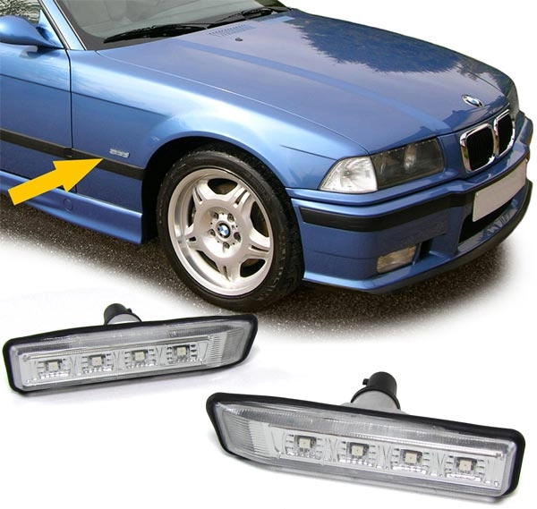 BMW E36 E53 X5 átlátszó burás SMD LED oldalindex szett