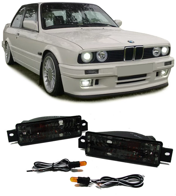 BMW E30 kristály fekete füst burás index pár
