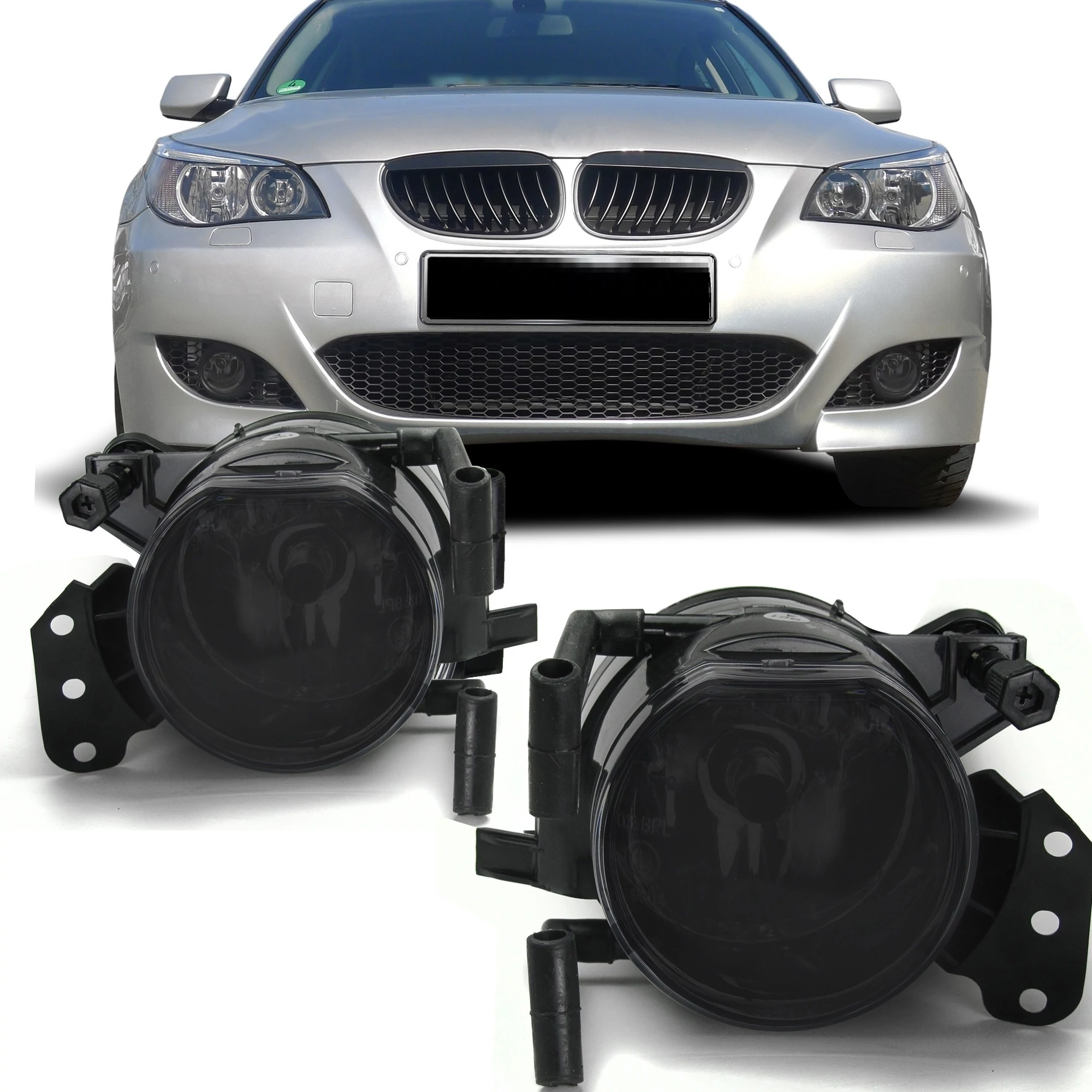 BMW E60 E61 2003-2007 fekete burás HB4 ködlámpa pár