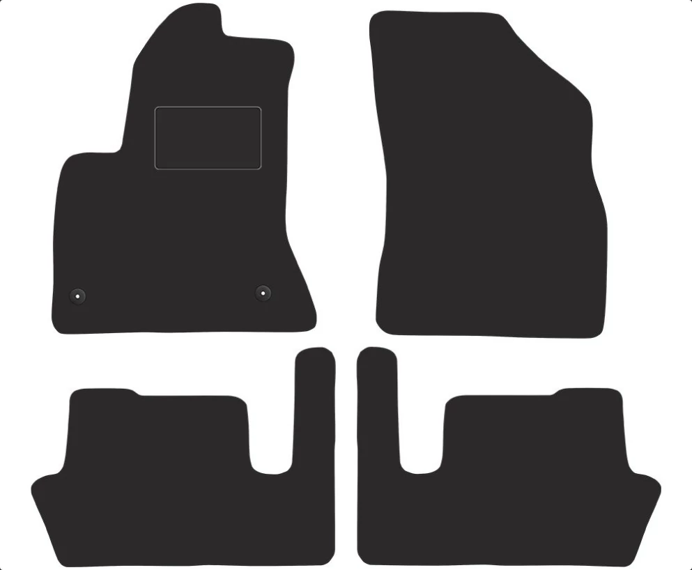 Citroen C4 Picasso I 2006-2012 prémium fekete velúrszőnyeg szett piros fehér cérnás varrással
