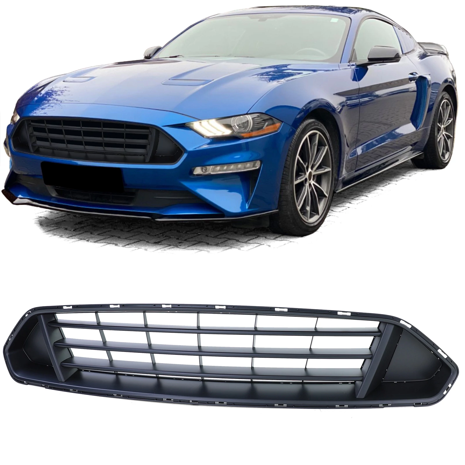 Ford Mustang VI 2017-2022 lakkozott fekete felső hűtőrács