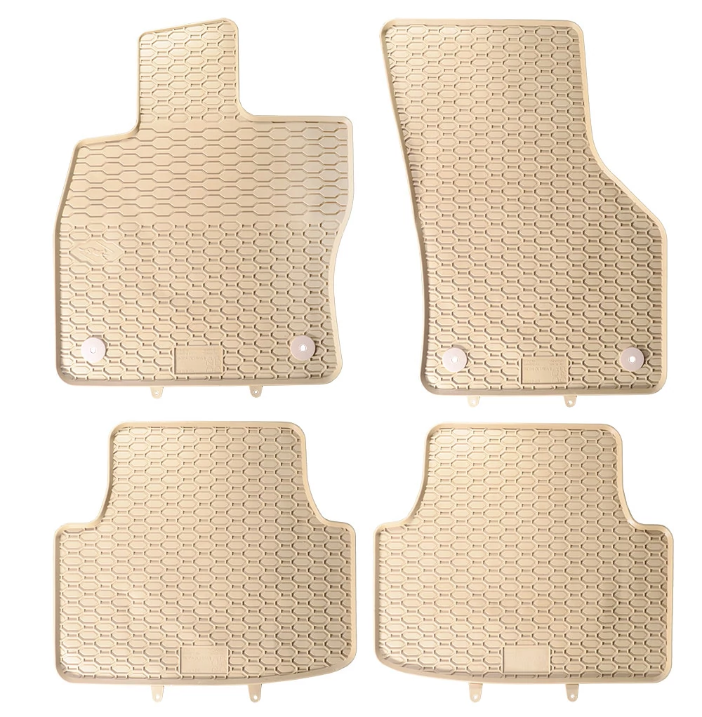 VW Volkswagen Passat B8 Geyer Prémium beige - bézs gumiszőnyeg szett patenttal