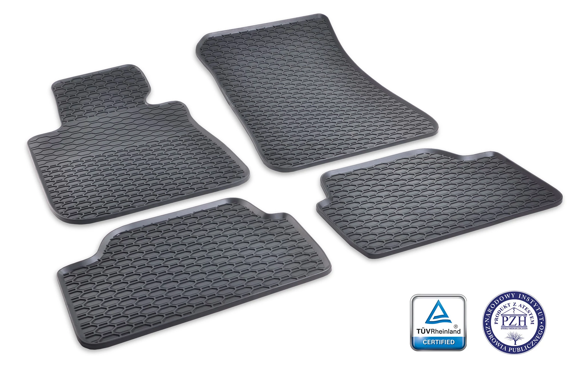 BMW E81 E82 E84 X1 E87 E88 Geyer & Hosaja Prémium fekete gumiszőnyeg szett