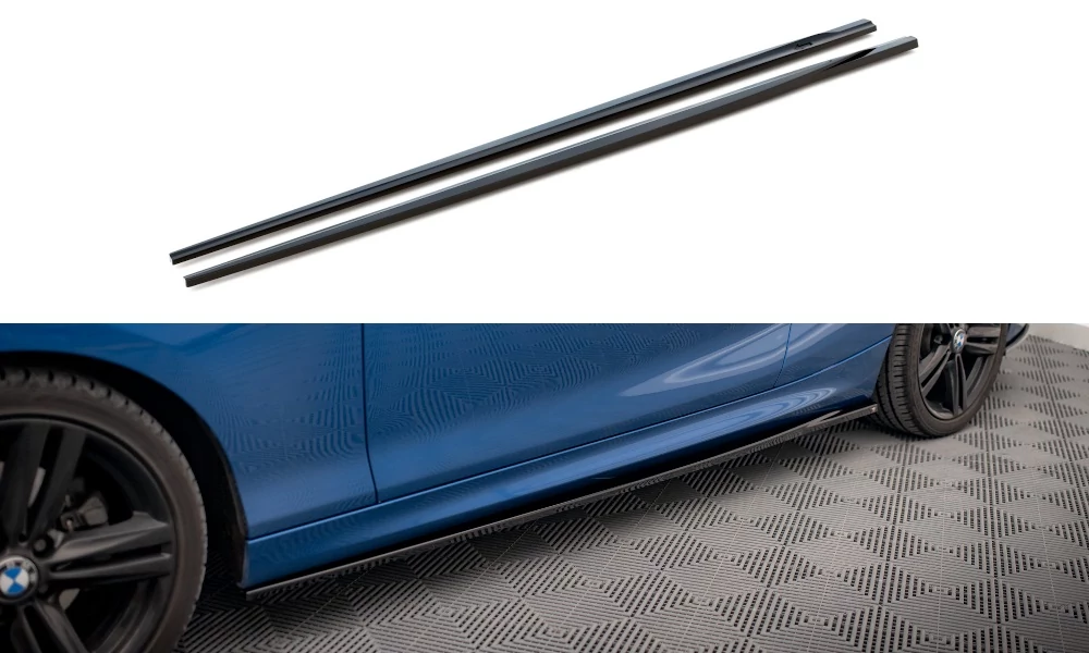 BMW F22 M-Packet Maxton Design lakkozott fekete küszöb spoiler