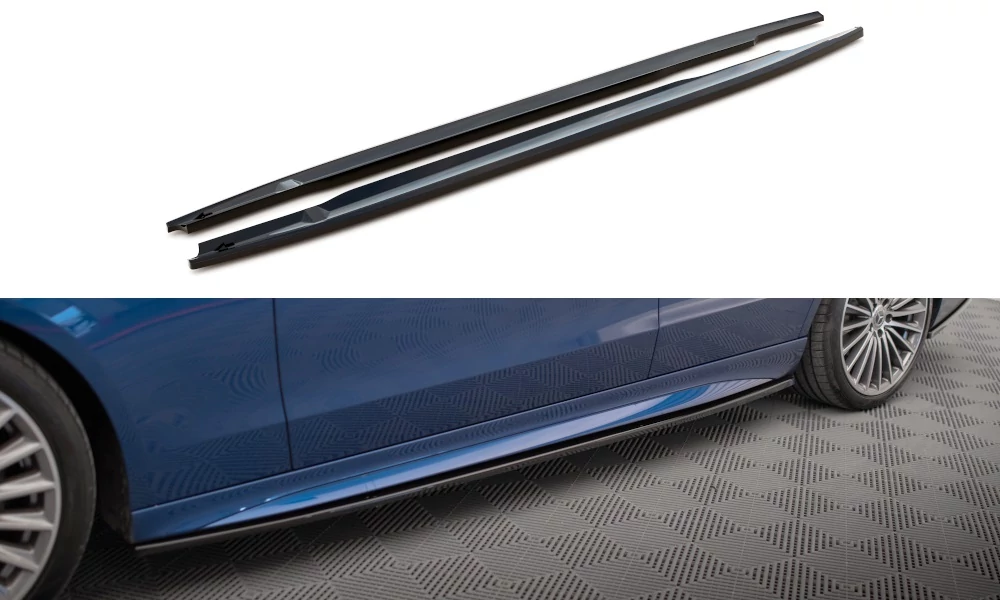 Mercedes W206 2021- AMG-LINE + C43 AMG Maxton Design Lakkozott fekete küszöb spoiler