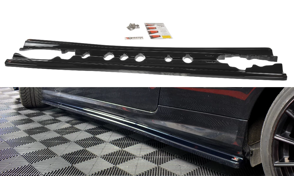 Mercedes C207 W207 AMG-LINE 2009-2012 Maxton Design Lakkozott fekete küszöb spoiler