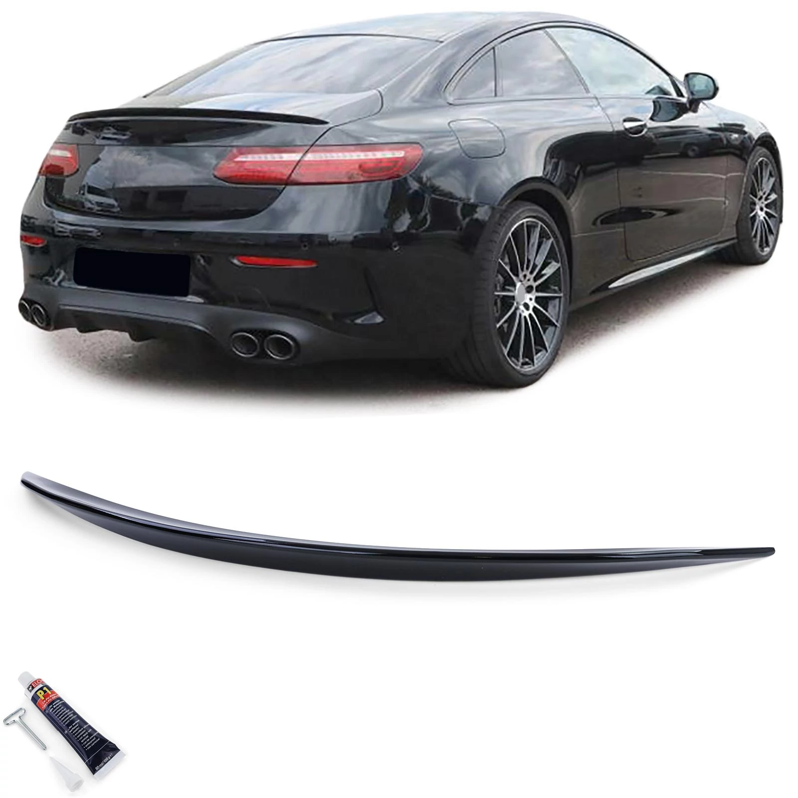 Mercedes Benz C238 E-osztály coupe AMG stílusú lakkozott fekete csomagtartó spoiler