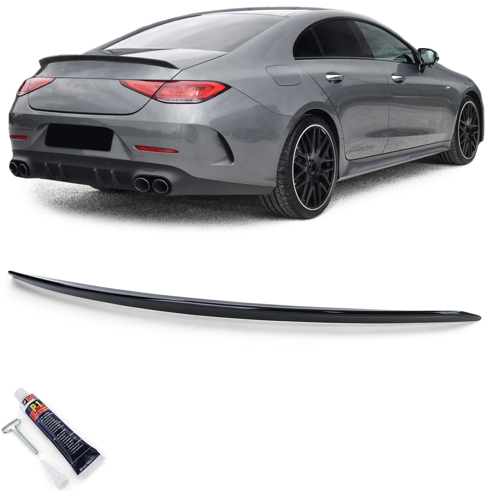 Mercedes Benz C257 CLS-osztály coupe AMG stílusú lakkozott fekete csomagtartó spoiler