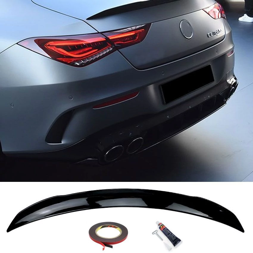 Mercedes Benz C118 CLA-osztály Coupe AMG stílusú lakkozott fekete csomagtartó spoiler