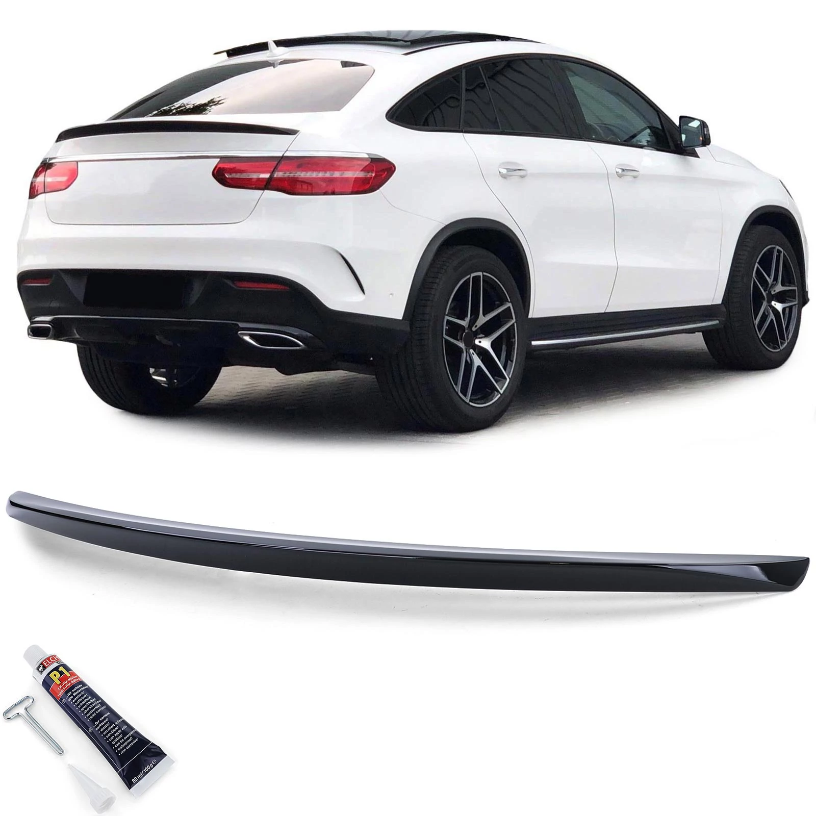 Mercedes Benz GLE C292 coupe AMG stílusú lakkozott fekete csomagtartó spoiler