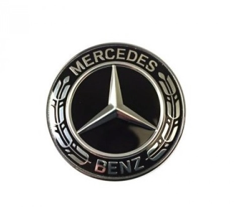 Gyári Mercedes Benz 57mm-es fekete motorháztető embléma A0008171701 - A0008173305