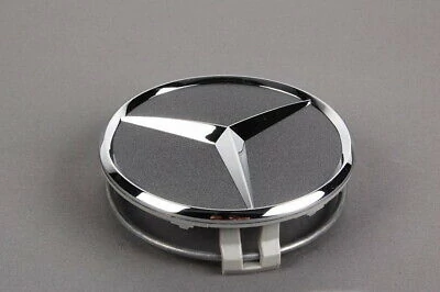Gyári Mercedes Benz 75mm-es Himalaya szürke - króm alufelni kupak - embléma A22040001257756