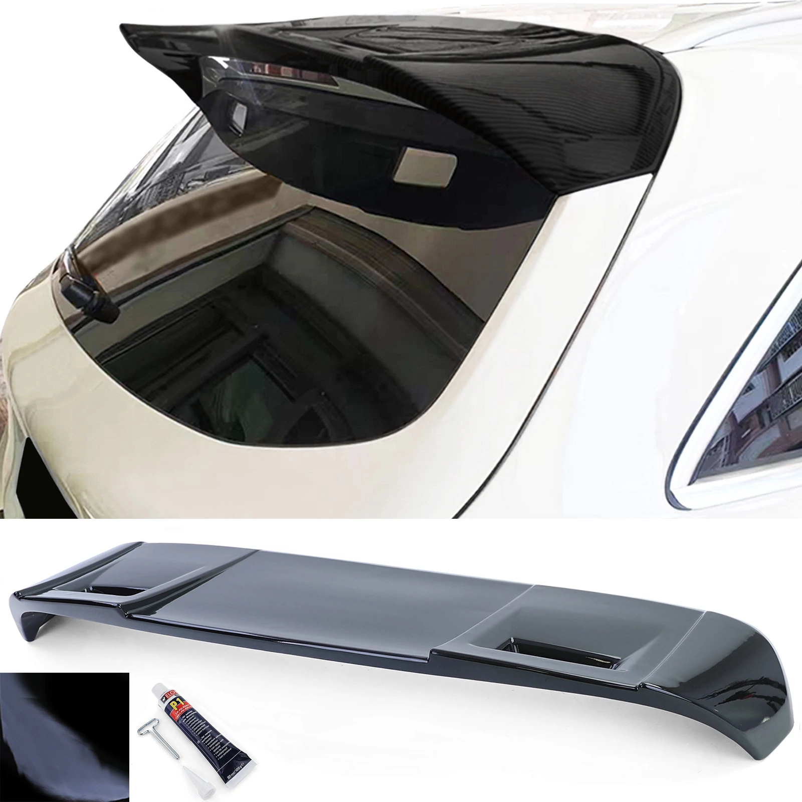 Mercedes Benz GLC X253 SUV AMG stílusú lakkozott fekete hátsó ablak / tető spoiler