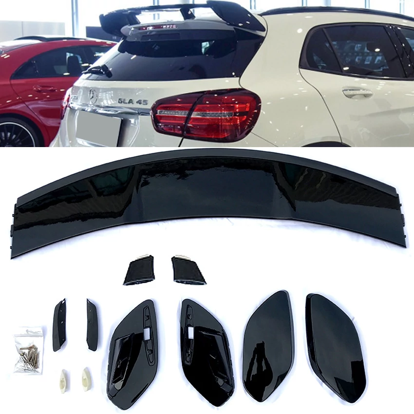 Mercedes Benz X156 GLA 45 AMG stílusú lakkozott fekete csomagtartó spoiler