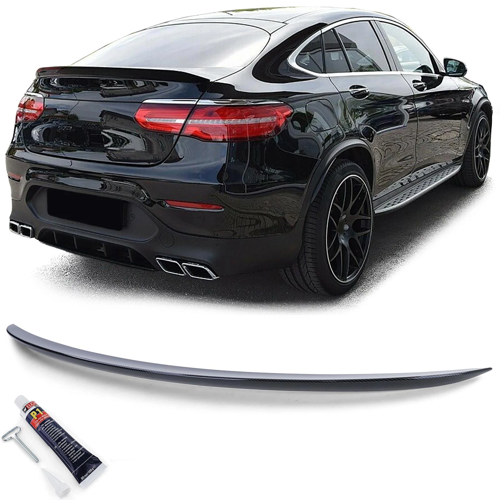 Mercedes Benz C253 coupe GLC-osztály AMG stílusú Carbon Look csomagtartó spoiler