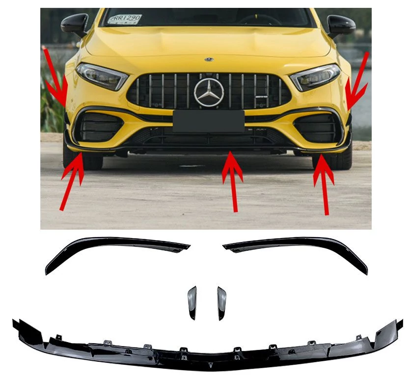 Mercedes W177 V177 A45 AMG-hez lakkozott fekete koptató lippe