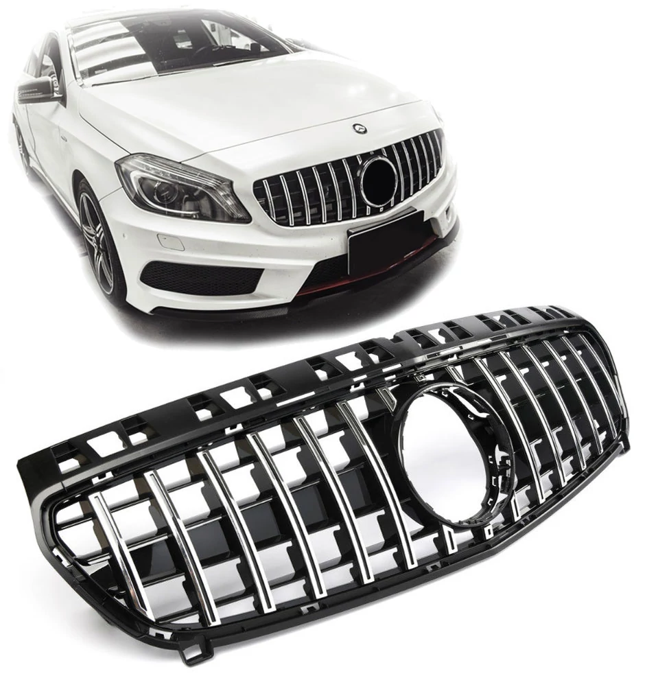 Mercedes Benz W176 A-osztály 2012-2015- króm - fekete hűtőrács Panamerica AMG GT stílusban