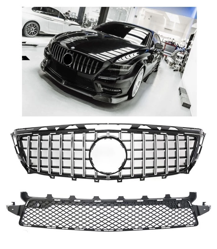 Mercedes Benz C218 - W218 CLS AMG Pack 2011-2014 króm - fekete hűtőrács Panamerica AMG GT stílusban