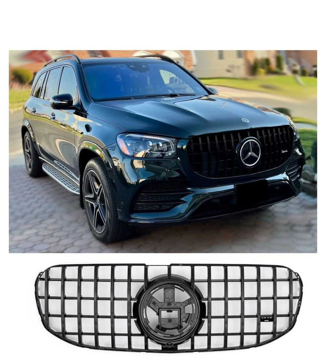 Mercedes Benz GLS X167 2019-2023 lakkozott fekete hűtőrács Panamerica AMG GT stílusban