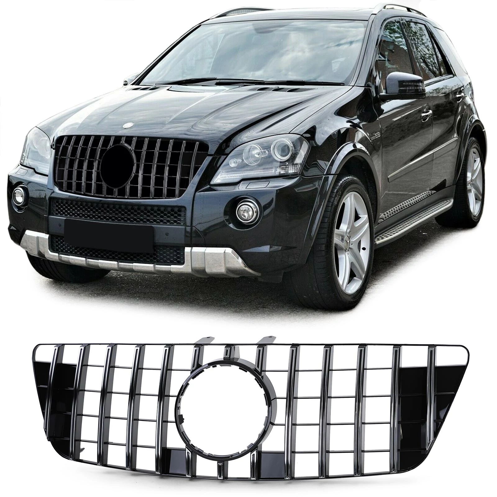 Mercedes Benz ML W164 2008-2011 króm - fekete hűtőrács Panamerica AMG GT stílusban