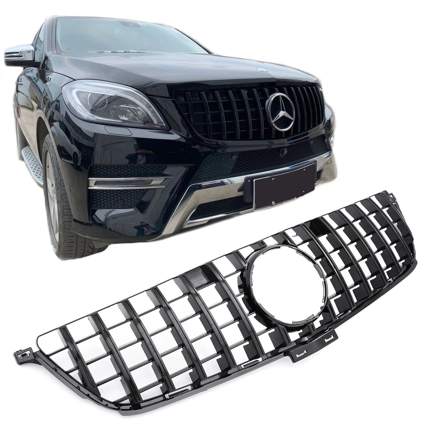 Mercedes Benz ML W166 2012-2015 lakk fekete hűtőrács Panamerica AMG GT stílusban