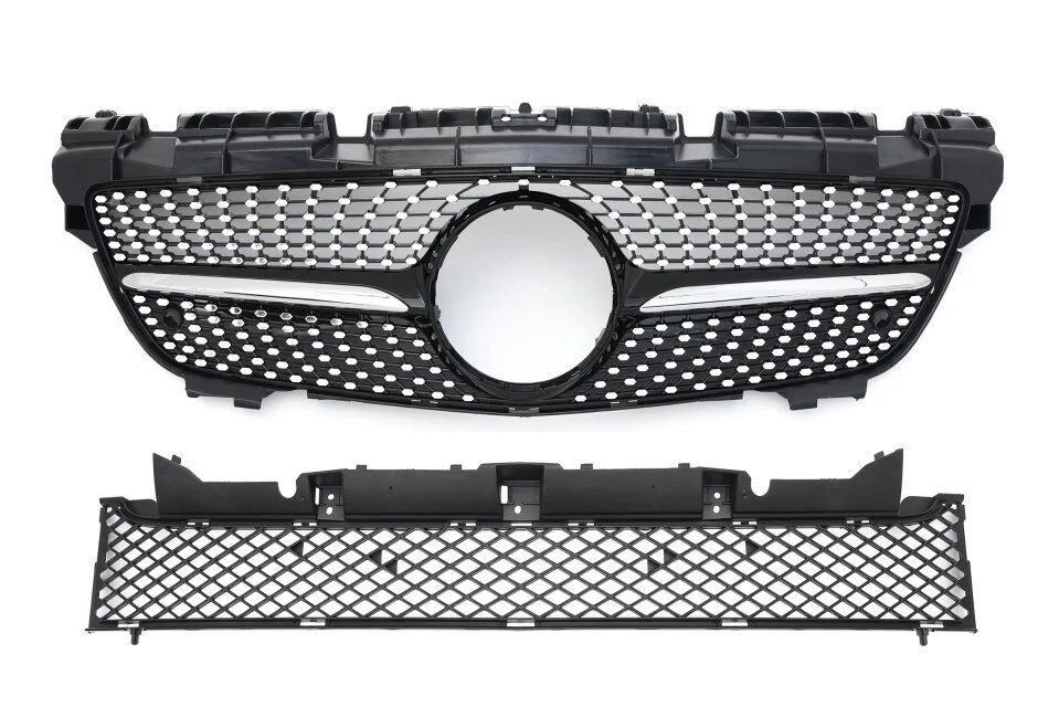 Mercedes Benz SLK R172 2011-2015 króm - lakkozott fekete hűtőrács Gyémánt stílusban